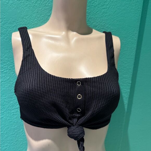 Beach Bunny Black Knotted Swim Tank Top - Picture 1 of 7